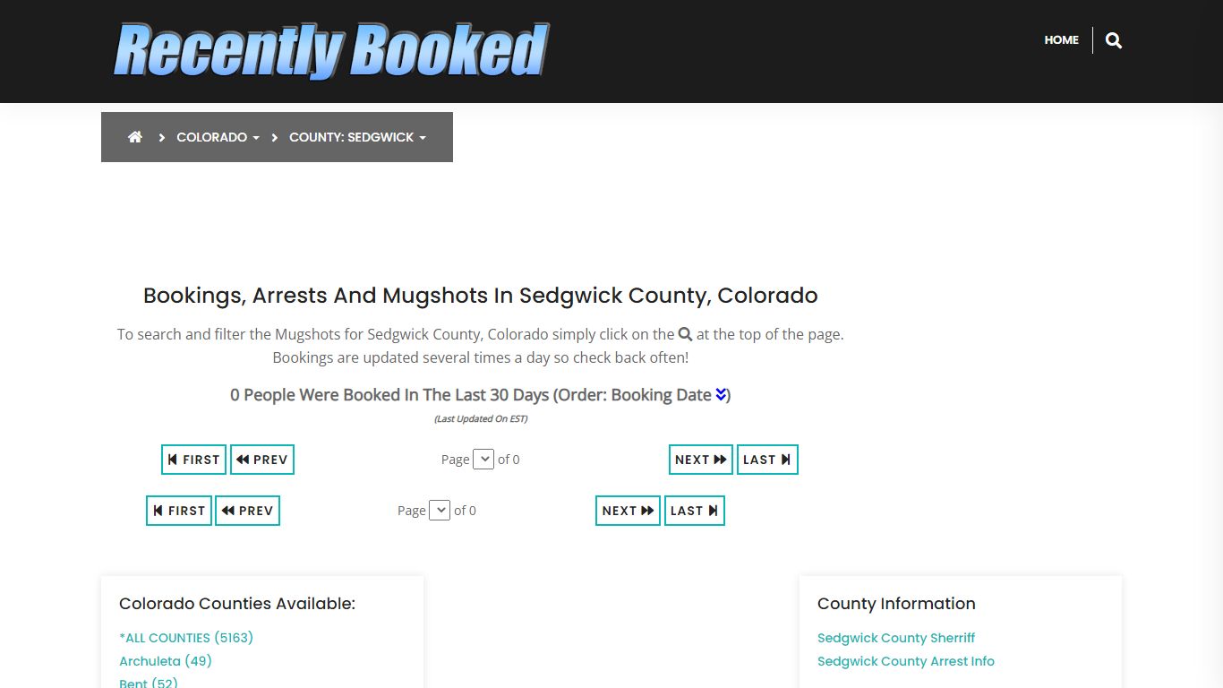 Bookings, Arrests and Mugshots in Sedgwick County, Colorado