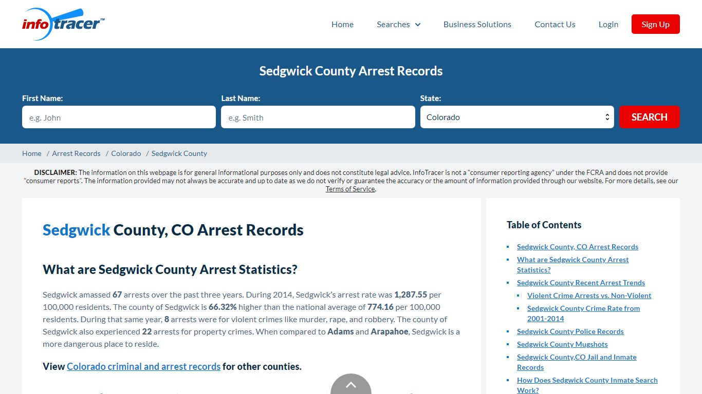 Sedgwick County, CO Arrests, Mugshots & Jail Records - InfoTracer